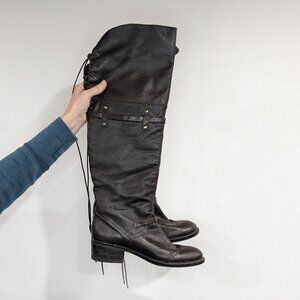 BCBGeneration Lace Back Tall Boots Brown Size 7.5